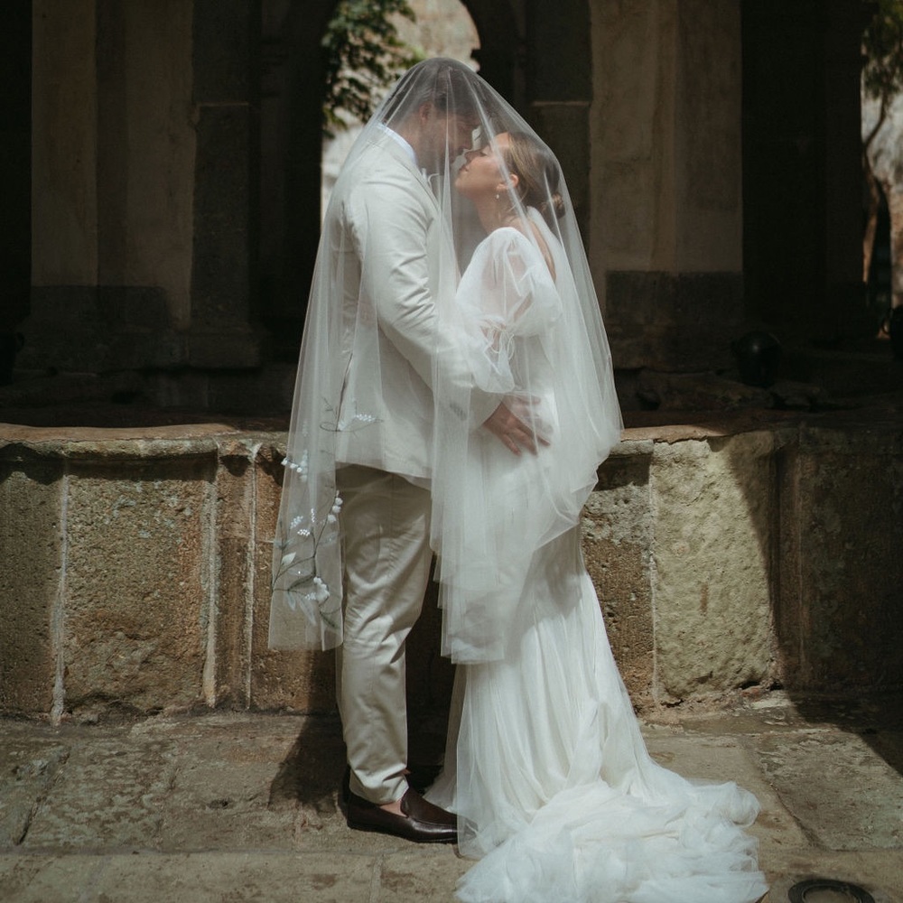 Lamnhistudio Lily of the Valley Veil | Cathedral length in off white tulle